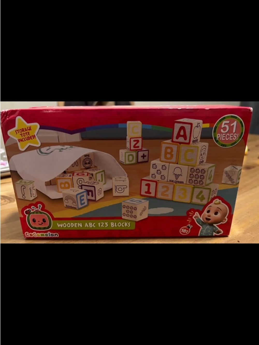 Wooden ABC 123 Blocks Educational Set - Multicolor (51 Pieces)